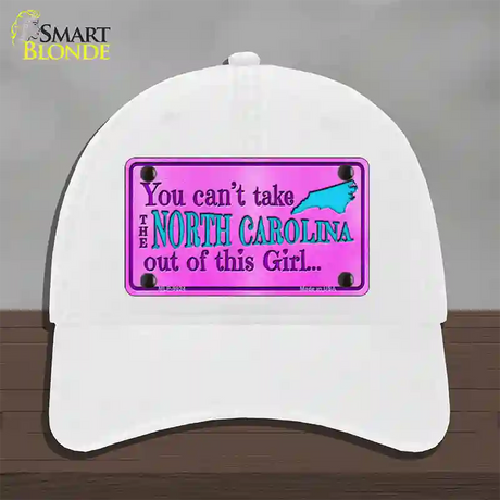 North Carolina Girl Novelty License Plate Hat Unconstructed Cotton / White