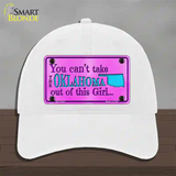 Oklahoma Girl Pink Novelty License Plate Hat Unconstructed Cotton / White