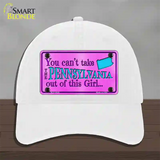 Pennsylvania Girl Novelty License Plate Hat Unconstructed Cotton / White