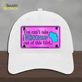 Wisconsin Girl Novelty License Plate Hat Unconstructed Cotton / White