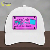 Wyoming Girl Pink Novelty License Plate Hat Unconstructed Cotton / White