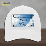 Clouds Novelty License Plate Hat Unconstructed Cotton / White