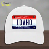 Scenic Idaho Novelty License Plate Hat Unconstructed Cotton / White