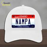 Nampa Idaho Novelty License Plate Hat Unconstructed Cotton / White