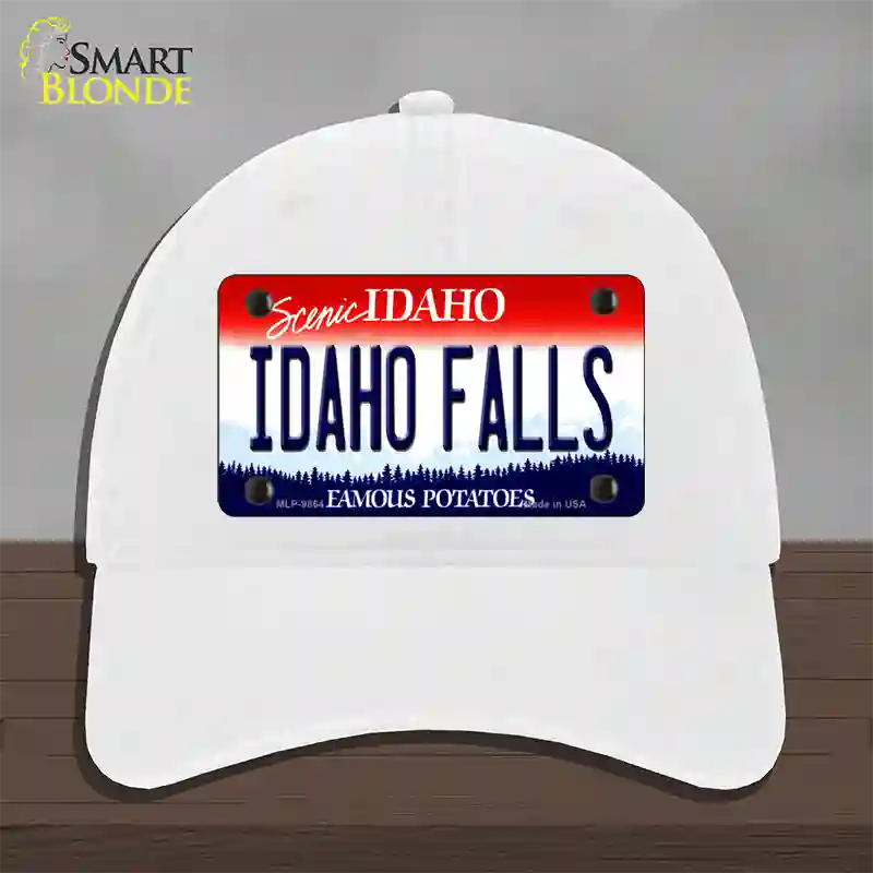 Idaho Falls Idaho Novelty License Plate Hat Unconstructed Cotton / White