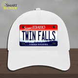 Twin Falls Idaho Novelty License Plate Hat Unconstructed Cotton / White