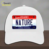 Nature Idaho Novelty License Plate Hat Unconstructed Cotton / White