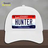 Hunter Idaho Novelty License Plate Hat Unconstructed Cotton / White