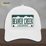 Beaver Creek Colorado Novelty License Plate Hat Unconstructed Cotton / White