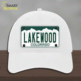 Lakewood Colorado Novelty License Plate Hat Unconstructed Cotton / White