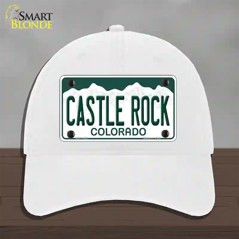 Castle Rock Colorado Novelty License Plate Hat Unconstructed Cotton / White