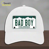 Bad Boy Colorado Novelty License Plate Hat Unconstructed Cotton / White