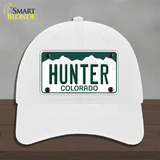 Hunter Colorado Novelty License Plate Hat Unconstructed Cotton / White