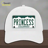 Princess Colorado Novelty License Plate Hat Unconstructed Cotton / White