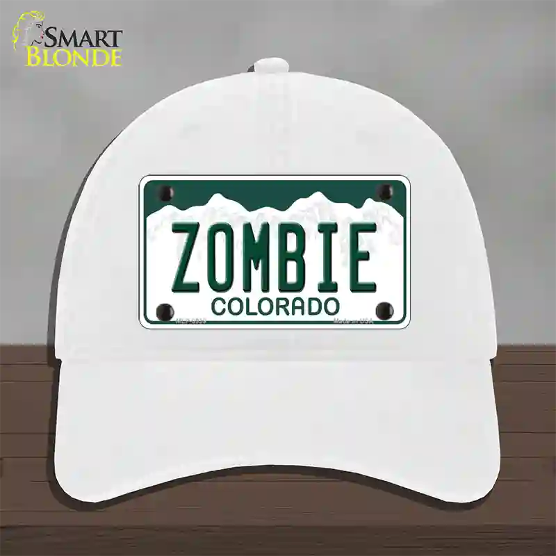 Zombie Colorado Novelty License Plate Hat Unconstructed Cotton / White