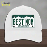 Best Mom Colorado Novelty License Plate Hat Unconstructed Cotton / White