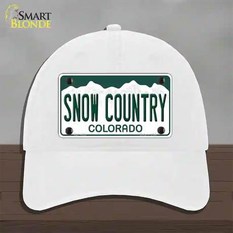 Snow Country Colorado Novelty License Plate Hat Unconstructed Cotton / White