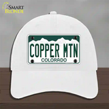 Copper Mountain Colorado Novelty License Plate Hat Unconstructed Cotton / White