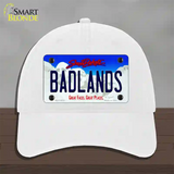 Badlands South Dakota Novelty License Plate Hat Unconstructed Cotton / White