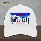 Rapid City South Dakota Novelty License Plate Hat Unconstructed Cotton / White