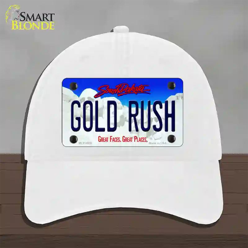 Gold Rush South Dakota Novelty License Plate Hat Unconstructed Cotton / White