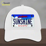 Sunshine South Dakota Novelty License Plate Hat Unconstructed Cotton / White