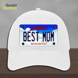 Best Mom South Dakota Novelty License Plate Hat Unconstructed Cotton / White