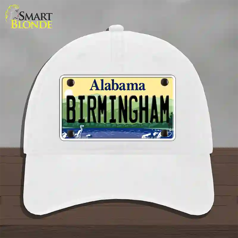 Birmingham Alabama Novelty License Plate Hat Unconstructed Cotton / White