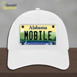 Mobile Alabama Novelty License Plate Hat Unconstructed Cotton / White