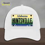 Huntsville Alabama Novelty License Plate Hat Unconstructed Cotton / White