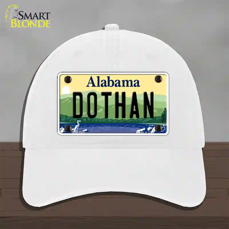 Dothan Alabama Novelty License Plate Hat Unconstructed Cotton / White