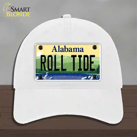 Roll Tide Alabama Novelty License Plate Hat Unconstructed Cotton / White