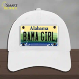 Bama Girl Alabama Novelty License Plate Hat Unconstructed Cotton / White