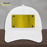 Yellow Metallic Solid Novelty License Plate Hat Unconstructed Cotton / White