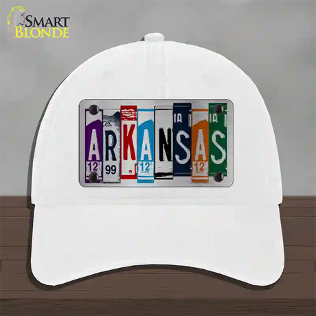 Arkansas License Plate Art Novelty License Plate Hat Unconstructed Cotton / White