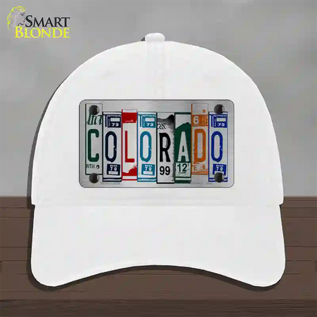 Colorado License Plate Art Novelty License Plate Hat Unconstructed Cotton / White