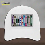 Connecticut License Plate Art Novelty License Plate Hat Unconstructed Cotton / White