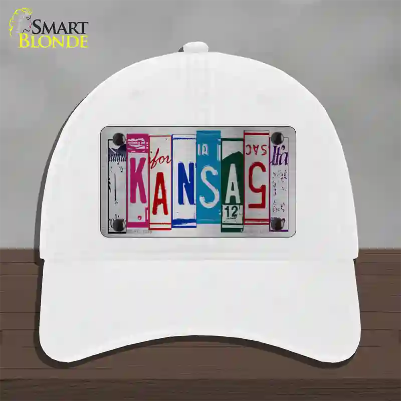 Kansas License Plate Art Novelty License Plate Hat Unconstructed Cotton / White