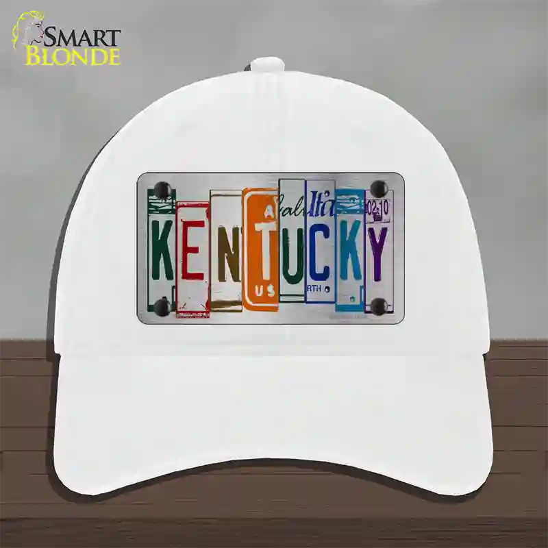 Kentucky License Plate Art Novelty License Plate Hat Unconstructed Cotton / White