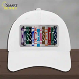 Massachusetts License Plate Art Novelty License Plate Hat Unconstructed Cotton / White