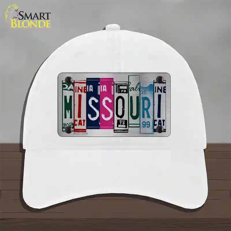 Missouri License Plate Art Novelty License Plate Hat Unconstructed Cotton / White