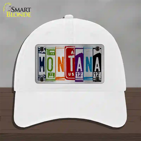 Montana License Plate Art Novelty License Plate Hat Unconstructed Cotton / White