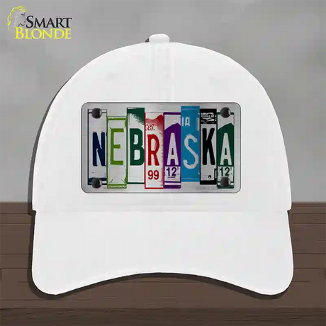 Nebraska License Plate Art Novelty License Plate Hat Unconstructed Cotton / White