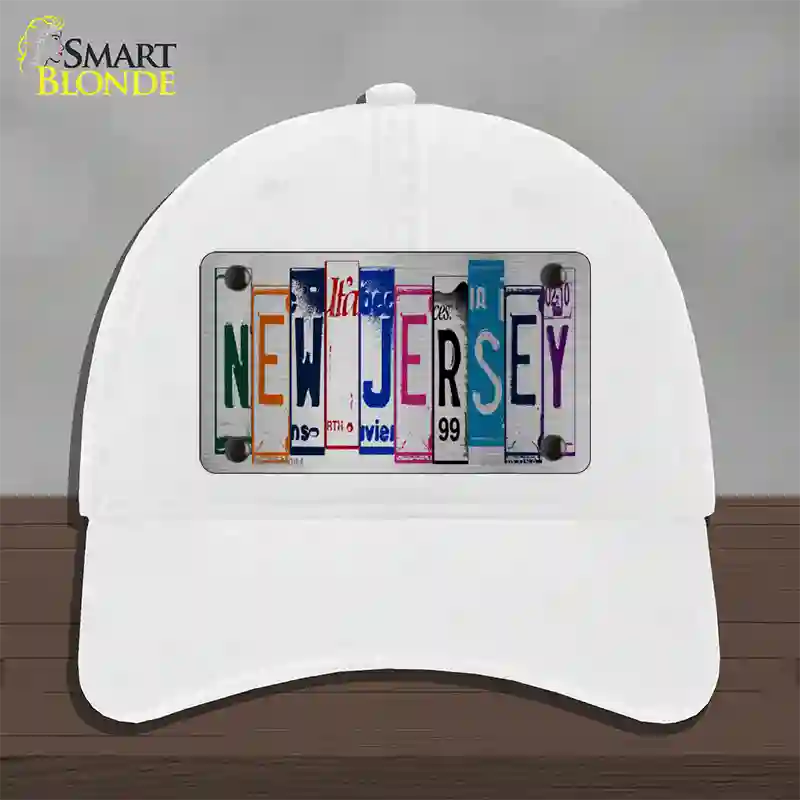 New Jersey License Plate Art Novelty License Plate Hat Unconstructed Cotton / White