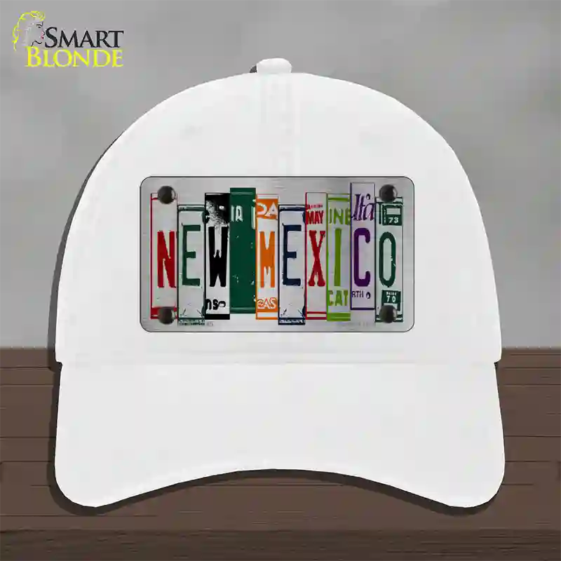 New Mexico License Plate Art Novelty License Plate Hat Unconstructed Cotton / White