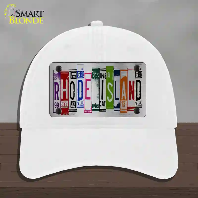 Rhode Island License Plate Art Novelty License Plate Hat Unconstructed Cotton / White