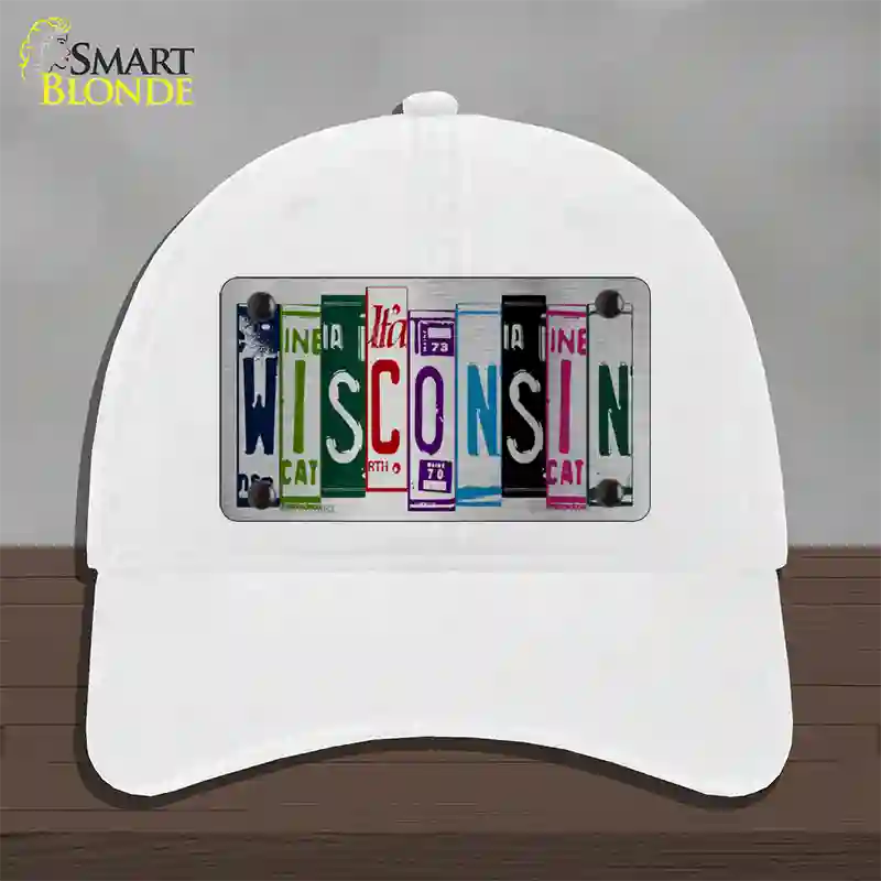 Wisconsin License Plate Art Novelty License Plate Hat Unconstructed Cotton / White