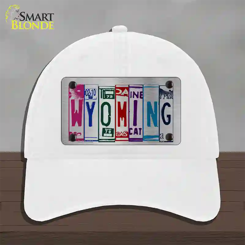 Wyoming License Plate Art Novelty License Plate Hat Unconstructed Cotton / White