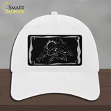 Dolphins Black Brushed Chrome Novelty License Plate Hat Unconstructed Cotton / White