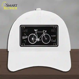 Bike Black Brushed Chrome Novelty License Plate Hat Unconstructed Cotton / White